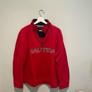 NAUTICA RED PULLOVER QUATER ZIP